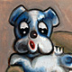 Blue Dog in Chair